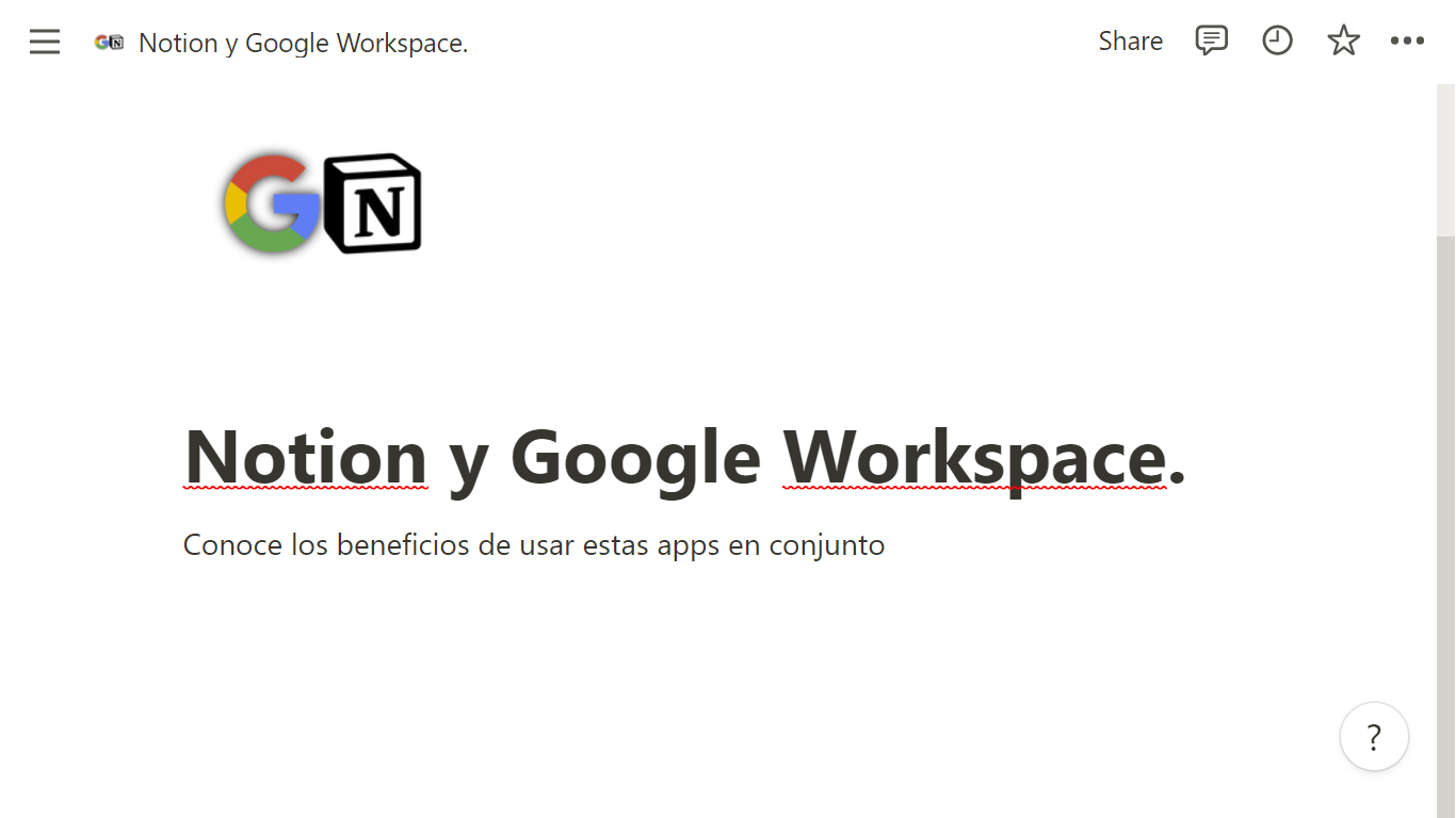 5 beneficios de usar Google Workspace y Notion.
