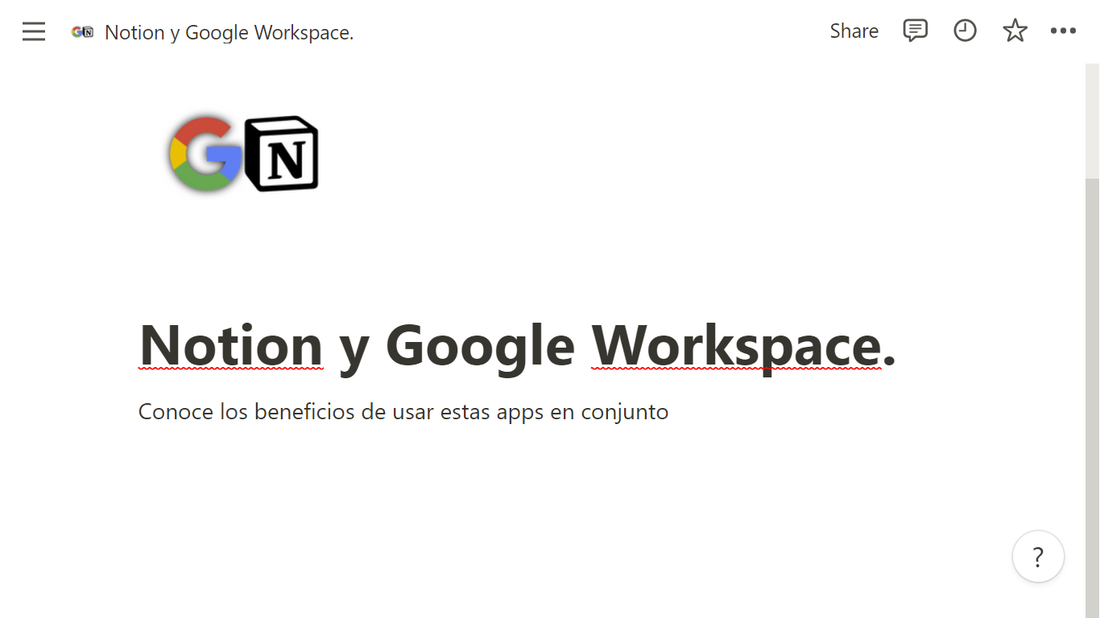 5 beneficios de usar Google Workspace y Notion.